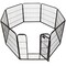 Black Pet Fence 8 Panels Heavy Duty 1/2" Tube Indoor Outdoor Dog Safety
